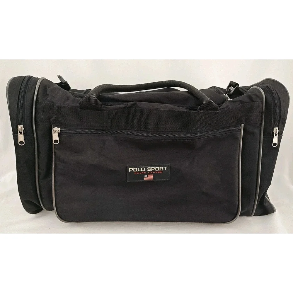 Vintage Polo Sport Ralph Lauren Duffle Bag Royal Blue Double Handles Luggage